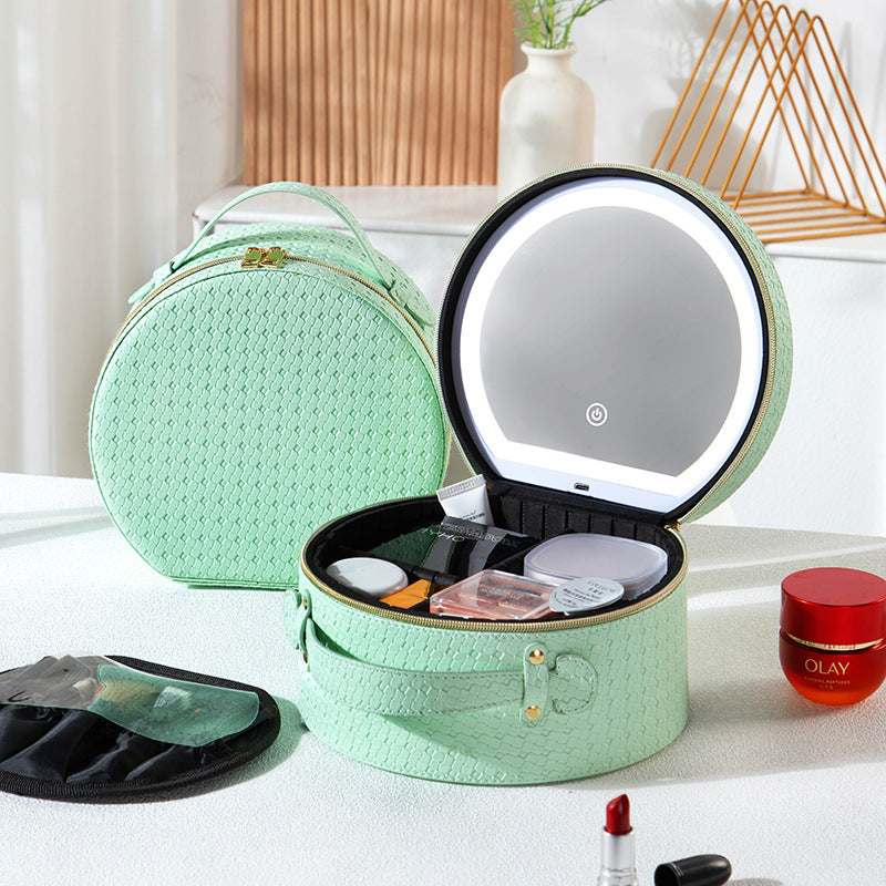 LED With Light Cosmetic Bag Crossbody Bag Small Round Bag