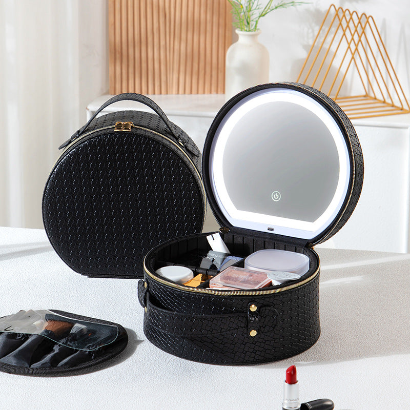 LED With Light Cosmetic Bag Crossbody Bag Small Round Bag