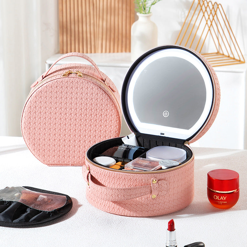 LED With Light Cosmetic Bag Crossbody Bag Small Round Bag