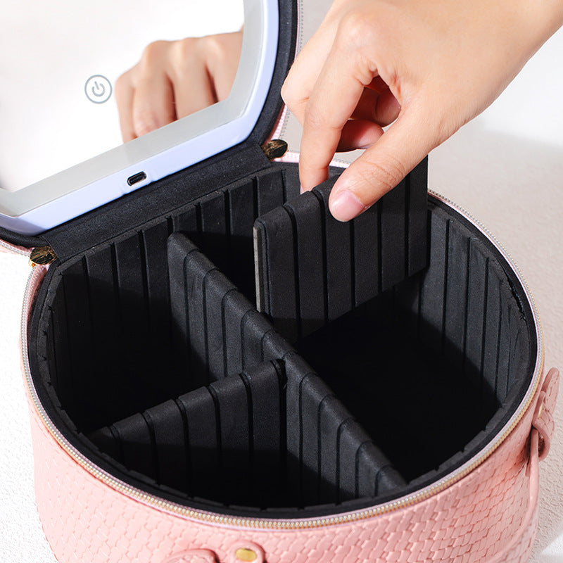 LED With Light Cosmetic Bag Crossbody Bag Small Round Bag