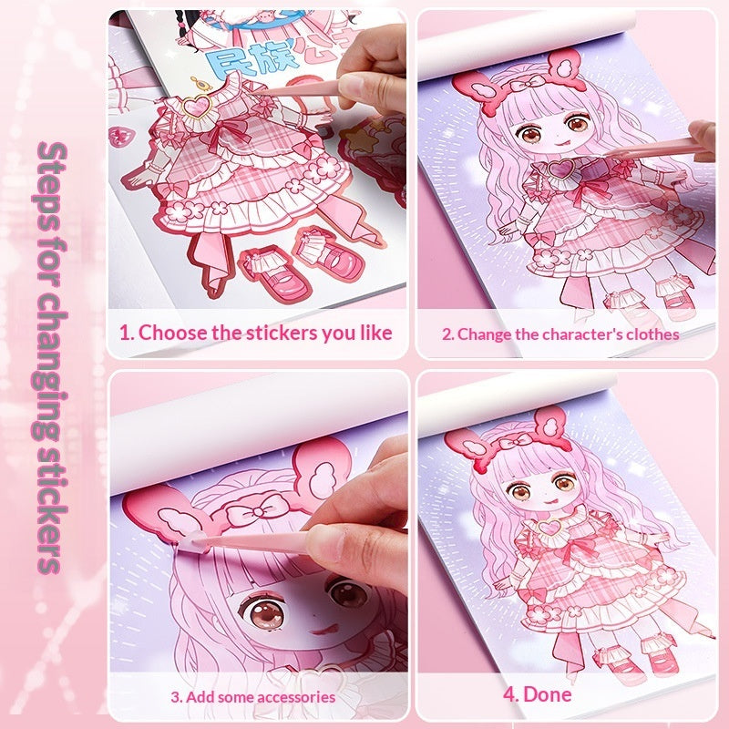 Cute Puzzle Cartoon DIY Sticker Book For Dress-Up