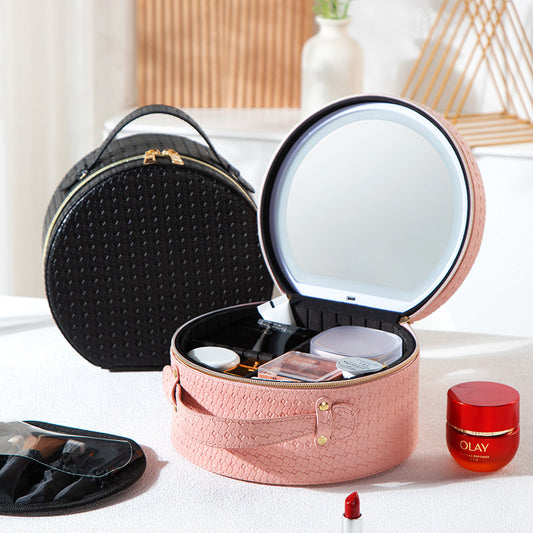 LED With Light Cosmetic Bag Crossbody Bag Small Round Bag