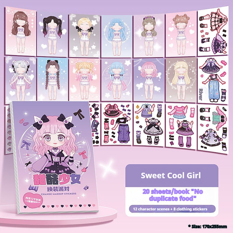 Cute Puzzle Cartoon DIY Sticker Book For Dress-Up