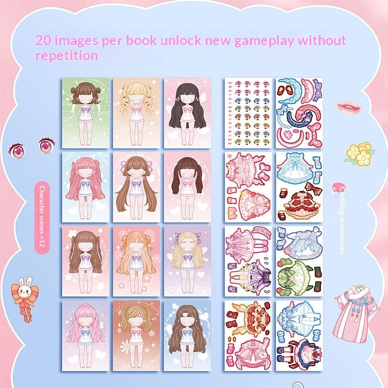 Cute Puzzle Cartoon DIY Sticker Book For Dress-Up